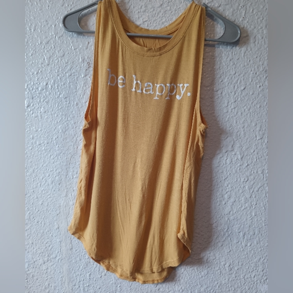 Be Happy tank Yellow Sz XS